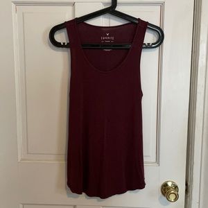 American Eagle burgundy tank top. Size: XS